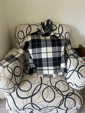St. John's Bay Black and Cream Plaid Hoodie